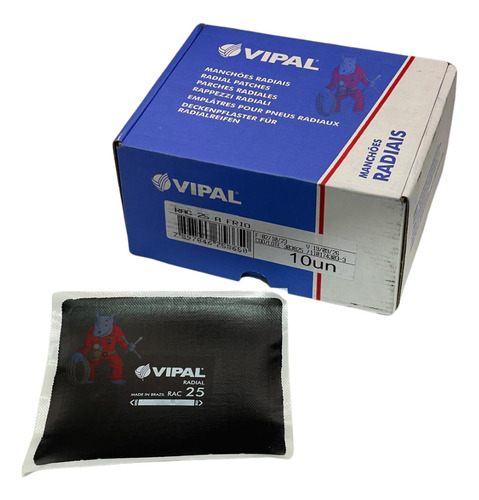 Parche Para Llanta Vipal Rac-25 Vulcanizado En Frio 10pzs