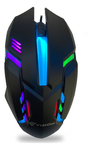 Mause Gamer Para Notebook Computador Pc Mouse Ergonomico Rgb Cor Preto