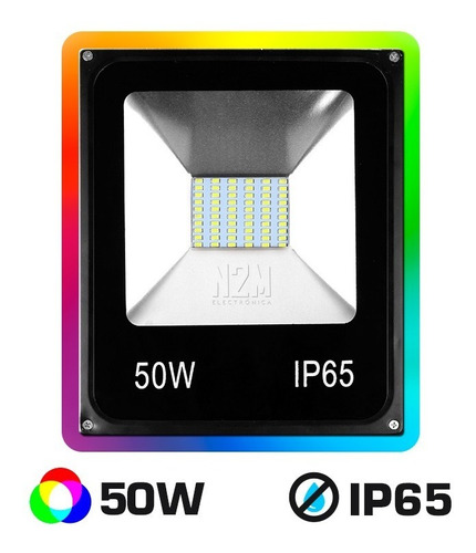 Reflector Led 50w Rgb 16 Colores Control Remoto Alta Potencia Exterior