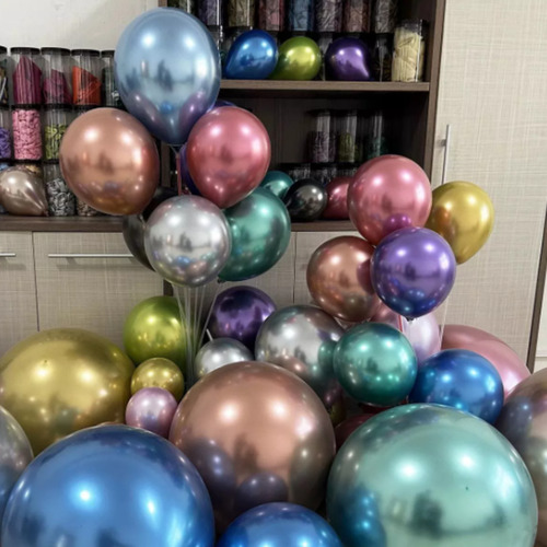 Globo Cromado 12 Pulgadas X50u Varios Colores Chrome Dorado