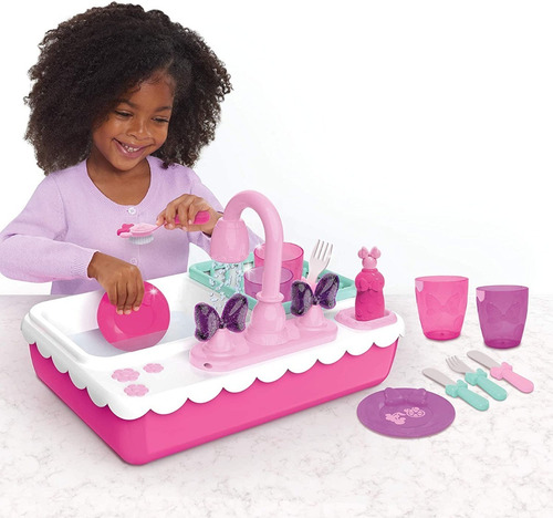 Set De Cocina Juego Fregadero Magico Minnie Mouse Disney Jr Color Fucsia