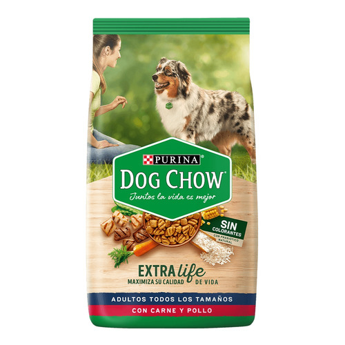 Imagen 1 de 1 de Dog Chow Adultos Todos Los Tamaños S/c- Pollo Y Carne 8 Kg