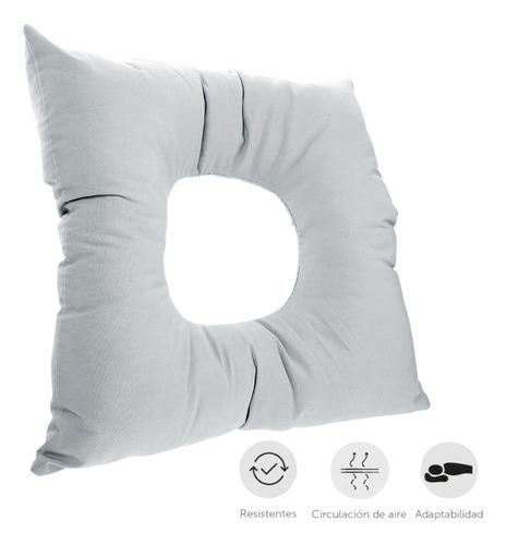 Almohadon Camilla Masajes Spa Tratamiento Boca Abajo Agujero Gris Liso