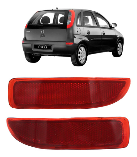 Par Refletor Lanterna Para-choque Corsa Hatch 2003 2004 2005