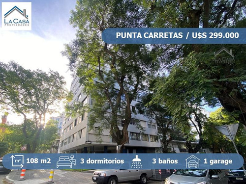Apartamento De 3 Dormitorios Mas Servicio Y Garaje En Punta Carretas