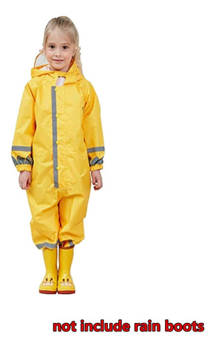 Traje De Lluvia Para Niños Con Capucha, Overol Impermeable