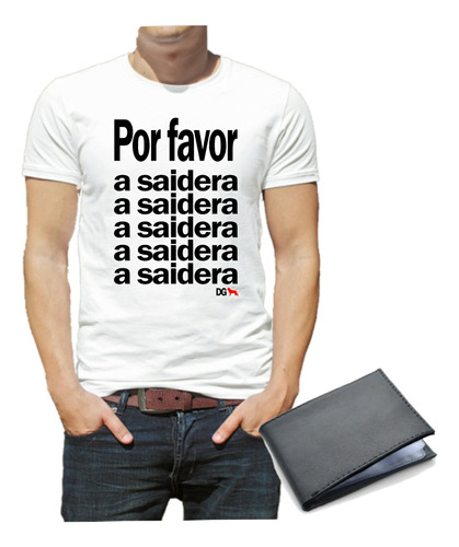 Camiseta Masculina Saideira Cachaça Cerveja Carteira Barato