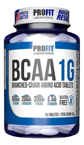 Aminoácido Bcaa 1g 60 Tabletes - Profit Labs