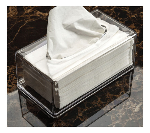 Soporte Para Pañuelos De Acrílico Transparente Con Tapa Para