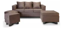 Comprar Sillon Sofa Combo Living + Camastro 2 Puff Pana Antimanchas