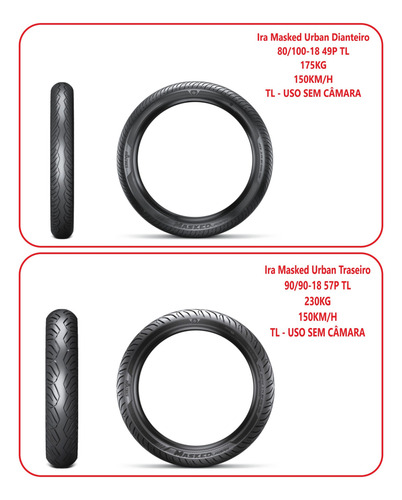 Par Pneu 90/90-18 E 80/100-18 Titan/ybr/yes S/ Câmara