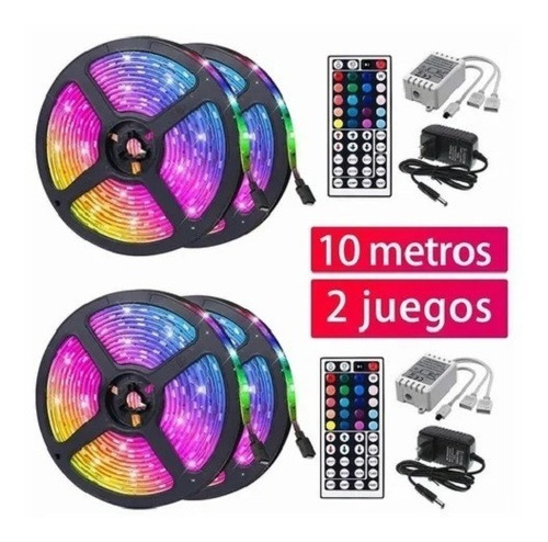 Lámpara De Tira De Luz Led Rrgb 20m Con Mando A Distancia Ir