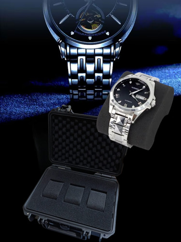 Estuche Para 3 Relojes Caja A Prueba De Golpes Agua De Viaje