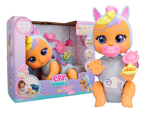 Muñeca Cry Babies Crawling Jenna Gateadora Con Sonidos