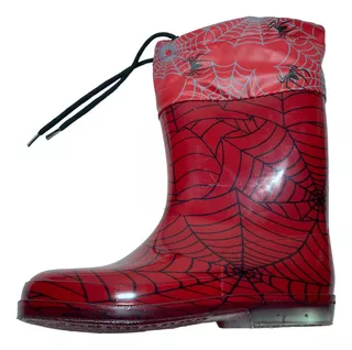 Botas Hule Roja Niño Jardin Lodo Spider Man Niña Agua Lluvia