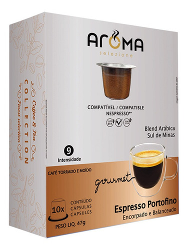 10 Cápsulas Aroma Para Nespresso Café Espresso Portofino