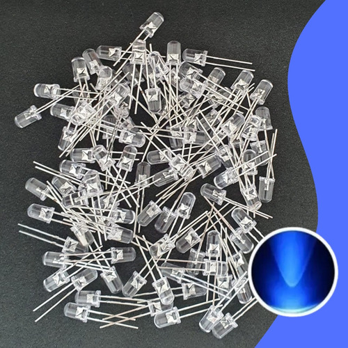 Kit Led 5mm Alto Brilho 1000 Azul
