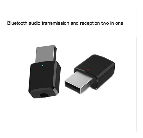 2- Em -1 Bluetooth Transmissor Recebedor Adaptador Preto Com