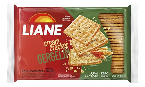 Biscoito Cream Cracker Gergelim Sem Lactose 330g - Liane