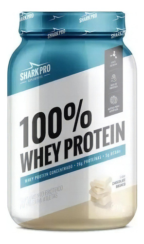 Suplemento em pó Shark Pro  Pro 100% Whey Protein proteínas 100% Whey Protein sabor  chocolate branco em pote de 900g