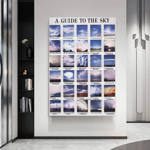 The Types Of Clouds Poster Cloud Chart Poster Canvas Wall