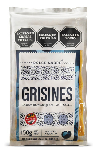 Grisines Clasicos Horneados Sin Tacc Dolce Amore X 150g