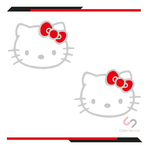 Calca Sticker Hello Kitty Con Moño Para Carro O Decora 15x15