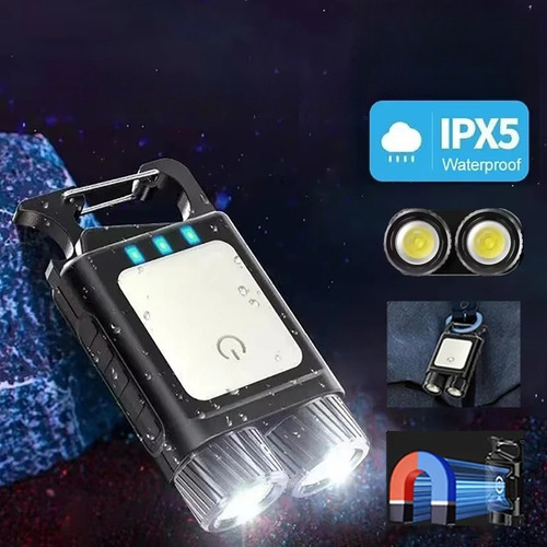 Llavero Mini Led De Bolsillo Con Doble Lámpara, Recargable P