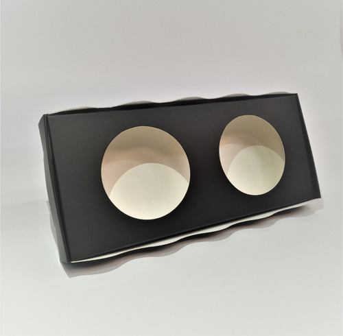 Imagen 1 de 6 de Bandeja X2 Vasos Take Away Delivery Rojo Negro (x50u) 008r/n