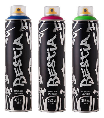 Lata Bestia Aerosol Pintura Mate Prof Baja Presion X10 Amarillo