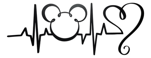 Cuadro Electrocardiograma Mickey En Mdf De 5.5 Mm