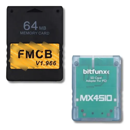 Kit Opl Fmcb Mc 64mb + Adaptador Mx4sio Playstation 2 Fat