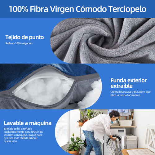 Alfamonla almohadas de embarazo para dormir YFZ-C-HL en forma de C con funda extraíble