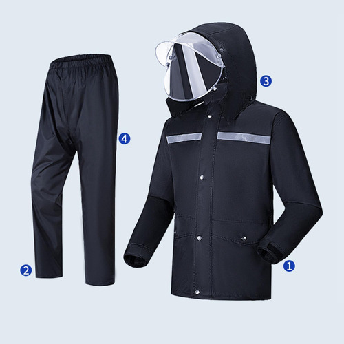 Traje De Lluvia Con Puños Ajustables, Impermeable Con