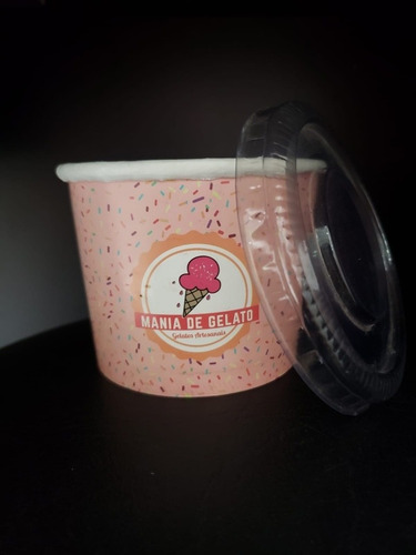 2000 Potes Papel Sorvete, Açaí 100 Ml Personalizados C/tampa