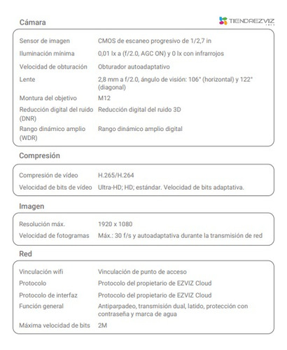 Imagen 3 de 9 de Cámara De Seguridad Ezviz C3tn Color 24hs Audio Exterior 2mp