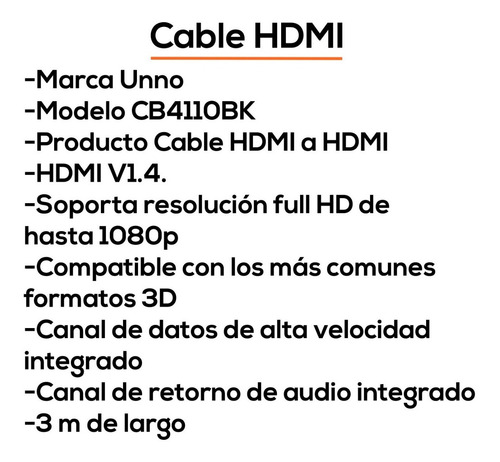 Cable Hdmi Full Hd 3 Mt 1080p Bluray 3d Ps3 Dvr Dvd Tv Bagc