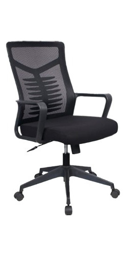 Silla De Oficina Giratoria Con Apoya Brazos Negra