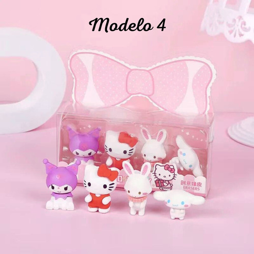 Borrachas Escolar Turma Hello Kitty - Kit 4 Unidades