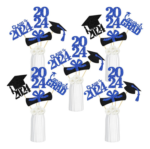 Centros De Mesa De Fiesta De Graduación Azules Para Mesas 20
