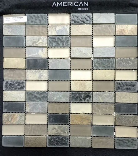 Ats Malla Mosaico Listelos Piedra Stone Guayana Marrón 30x30