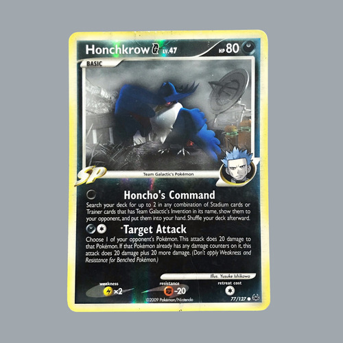 Carta Pokémon - Honchkrow G - 77/127 Reverse - Platinum Hp/d