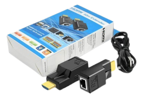 Adaptador Kit Extensor Hdmi 60m Por Cable Utprj45 Cat5e/6