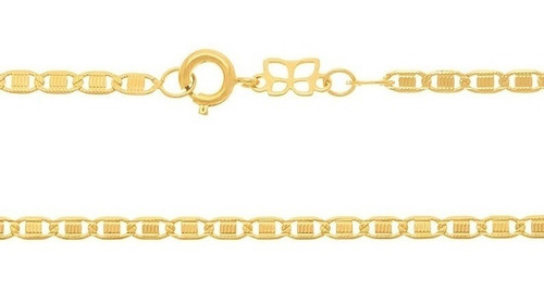 Corrente Rommanel Folheado Ouro 18k Trabalhada Piastrine Cor Dourado