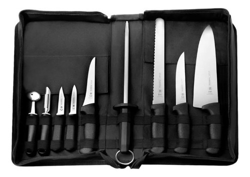 Estuche Cuchillos De Chef Estudiante Tramontina 10pz Negro