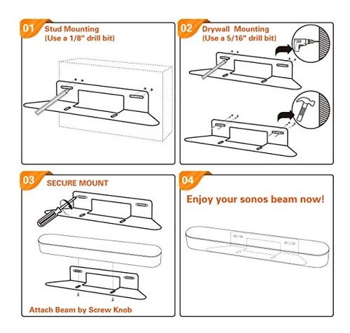Soporte De Pared Compatible Con Sonos Beam, Allicaver Sturdy