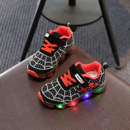 Zapatos Con Luz Spiderman Para Niños Zapatos Con Luz Led