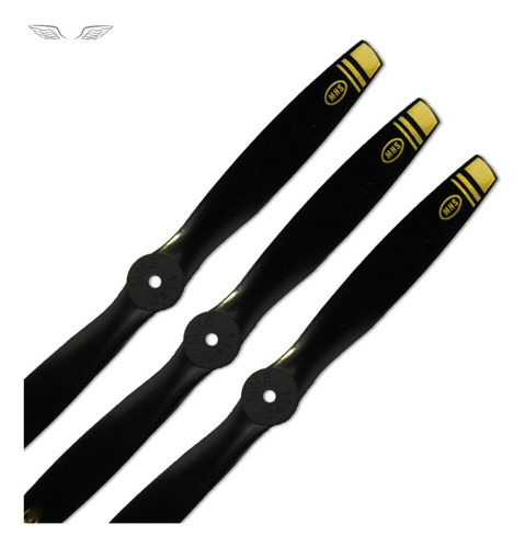 2 Hélices 11/7 Nylon Glow P/ Aeromodelo C/ Motor .50 A .61 Cor Preto