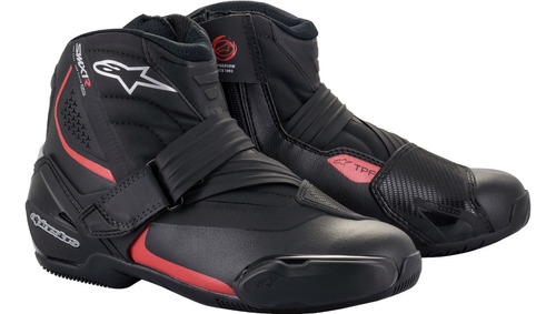 Botas Cortas Para Moto Alpinestars Smx-1 R V2 Negro/ Rojo