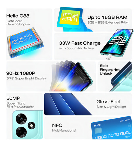 Infinix Hot 30 Dual Sim 256 Gb Surfing Green 8 Gb Ram Surfing Green